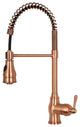 Copper Pre-Rinse Spring Kitchen Faucet with Pull Down Sprayer, Copper