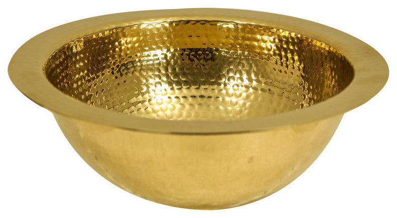 Nantucket Sinks 13" Hand Hammered Brass Round Undermount Bar Room Sink