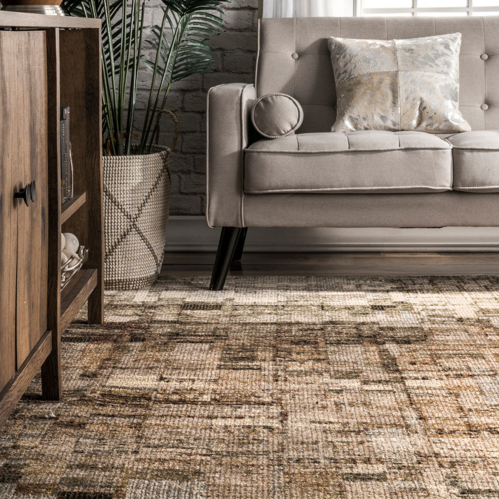 Nuloom Contemporary Abstract Lilly Rug, Brown 4' x 6'