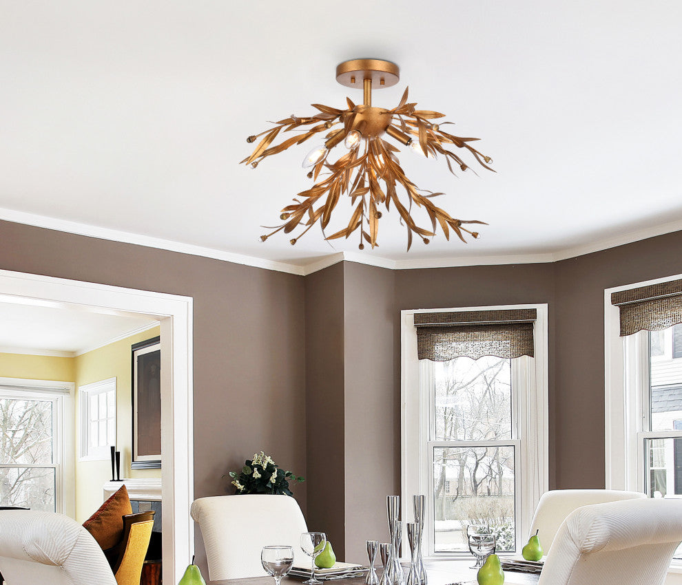 Piper 23" Flush Mount, Gold Leaf