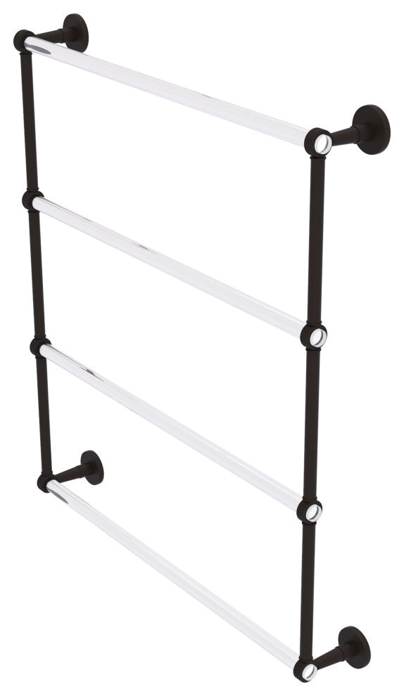 Clearview 4 Tier 30" Ladder Towel Bar with Groovy Accents, Oil Rubbed Bronze
