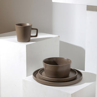Stone Lain Celina Stoneware 32 Piece Dinnerware Set, Brown Matte