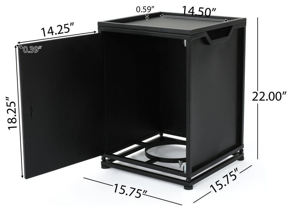 GDF Studio Pablo Outdoor 56" Rectangular Propane Fire Table, Brown Wood