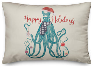 Holiday Octopus 14x20 Spun Poly Pillow