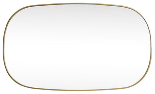 Home Living Metal Frame Oval Mirror 36x60 Inch, Brass