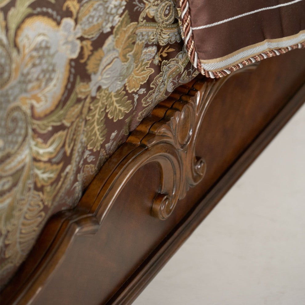 Windsor Court Mansion Bed, Vintage Fruitwood, Cal King