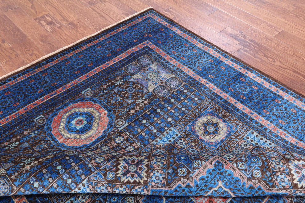 Mamluk Geometric Hand-Knotted Rug 6' 8" X 9' 9" - Q12241