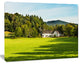 Alone Farmhouse in Meadow, Landscape Canvas Art Print, 40"x30"