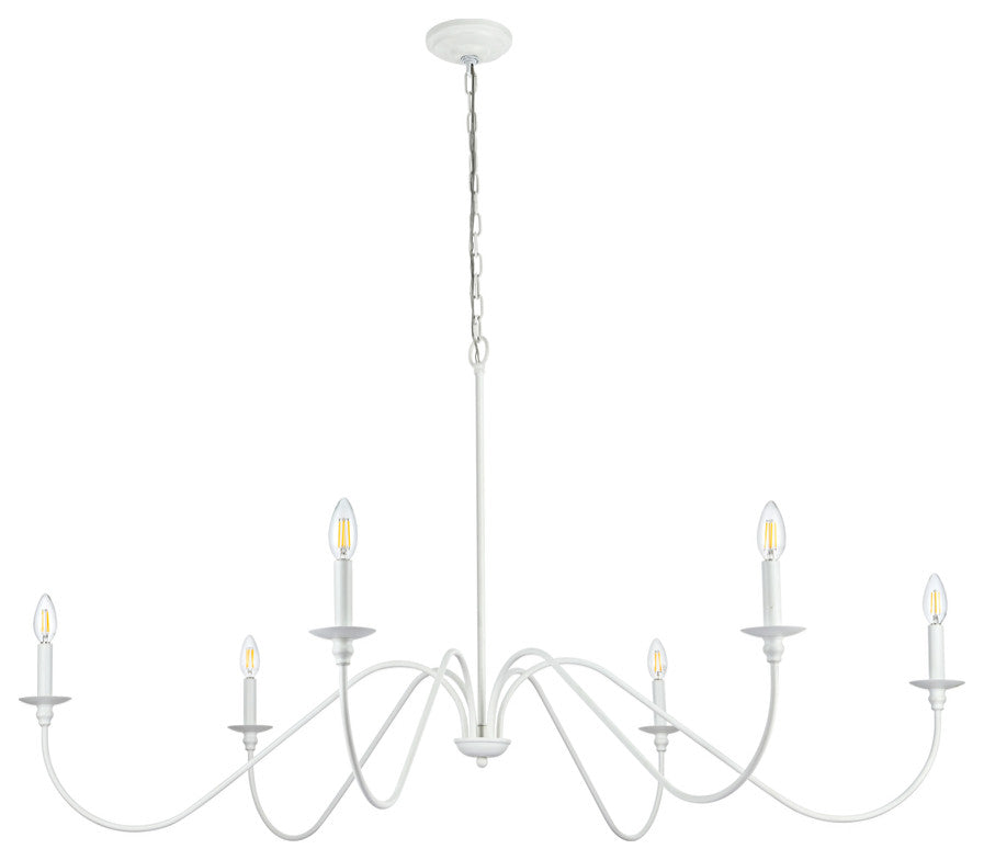 Living District Rohan 54" Chandelier in White