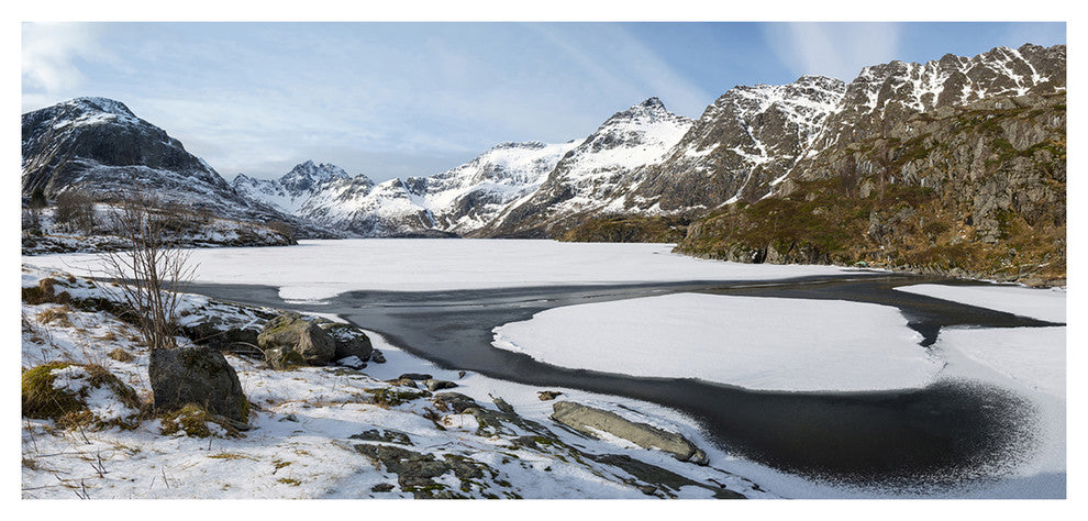 Winter in Lofoten Islands, Large landscape Canvas Art Print, 60"x28"
