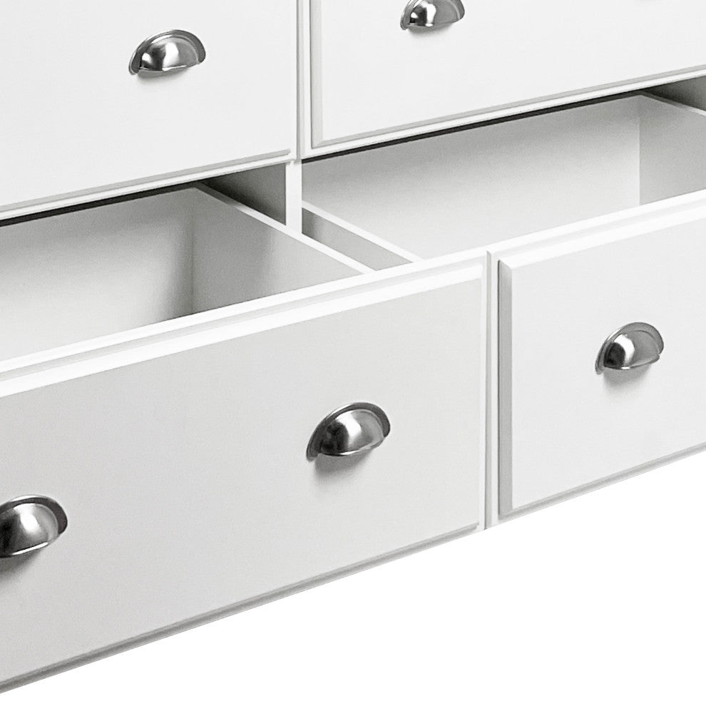 Cleary Contemporary Faux Wood 6 Drawer Double Dresser, White
