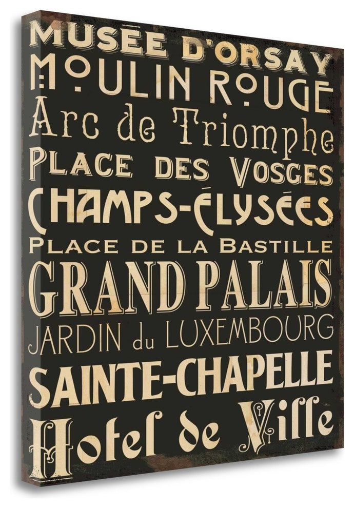 "Paris Collage V" By Pela Studio, Giclee Print on Gallery Wrap Canvas