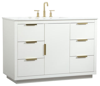 Bethany Single Bathroom Vanity, White, 48"