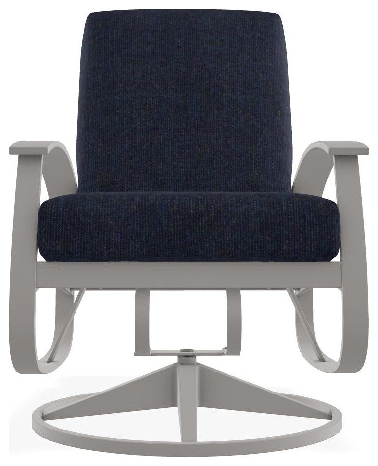 Belle Isle Cushion Outdoor Swivel Rocker, Indigo/Warm Gray