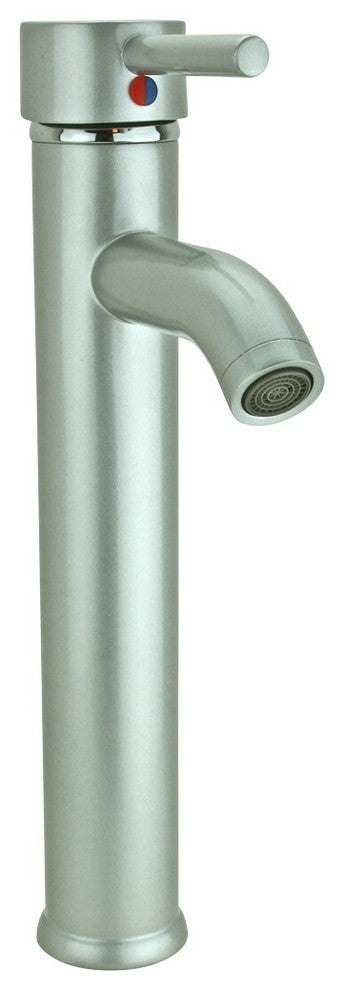 Satin Nickel Single Hole Bathroom Sink Faucet 12" H |