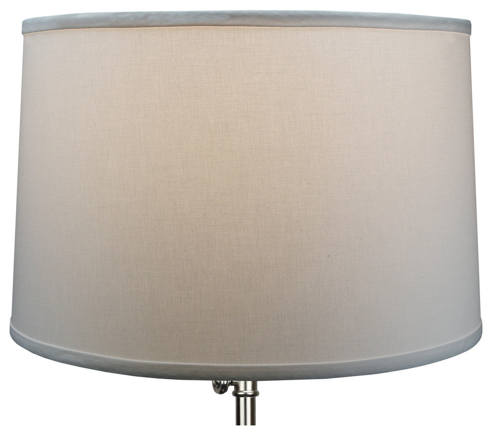 Fenchel Shades, 16"x17"x11" Spider Attachment Drum Lamp Shade, Linen White
