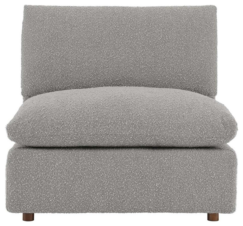Modway Commix Upholstered Boucle Fabric Armless Chair in Light Gray