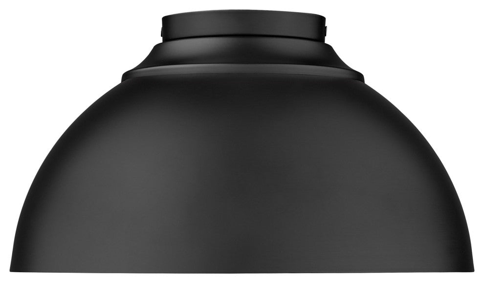 Zoey Flush Mount, Matte Black With Black