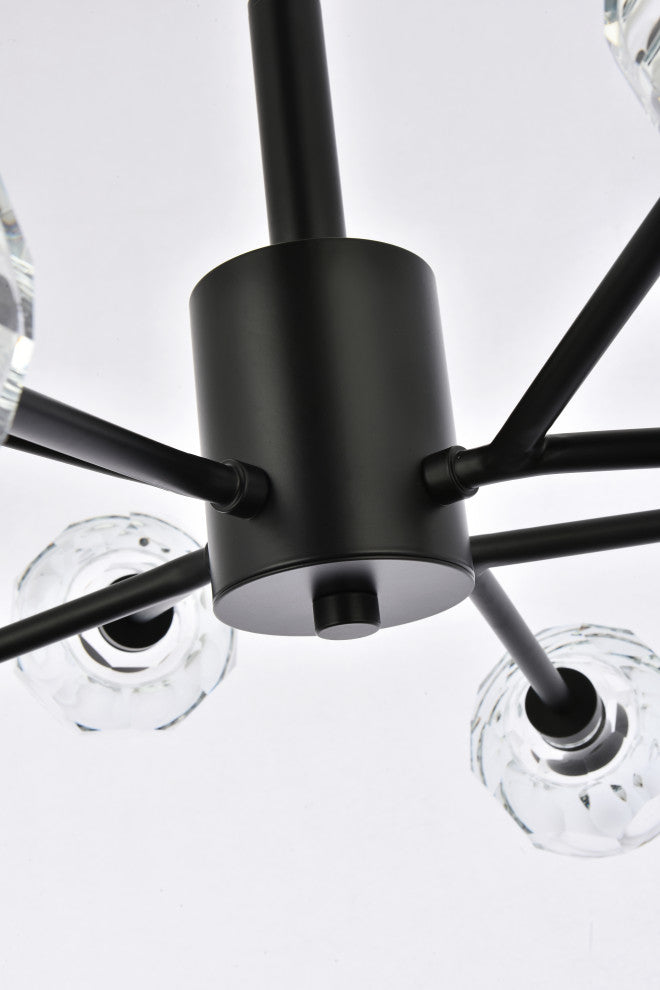 8 Light Pendant, Black
