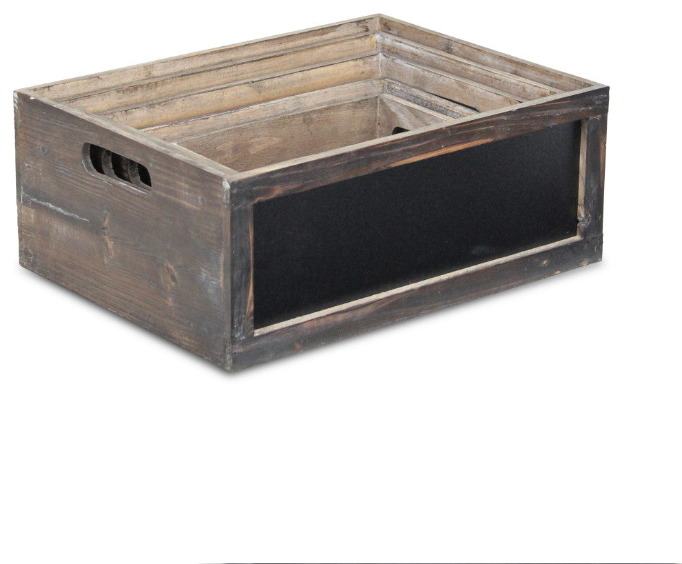 Chalkboard Wooden Crates, Set of 5