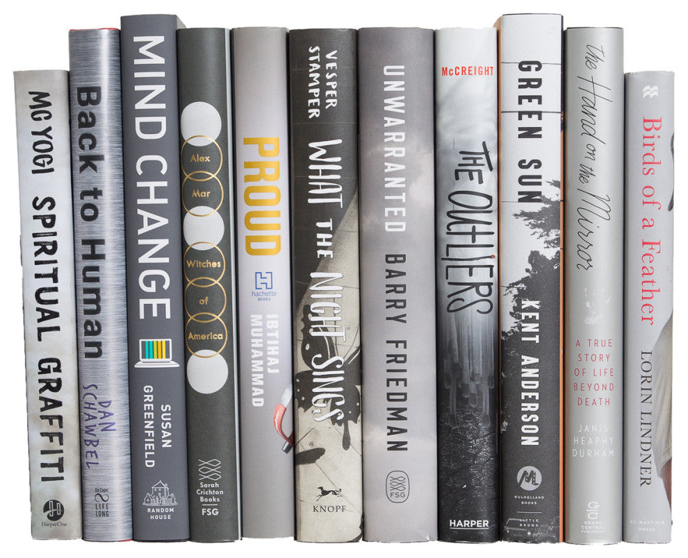 Decorative Books - Stone Dust Jacket Book Bundle - 1 foot of Grey Books
