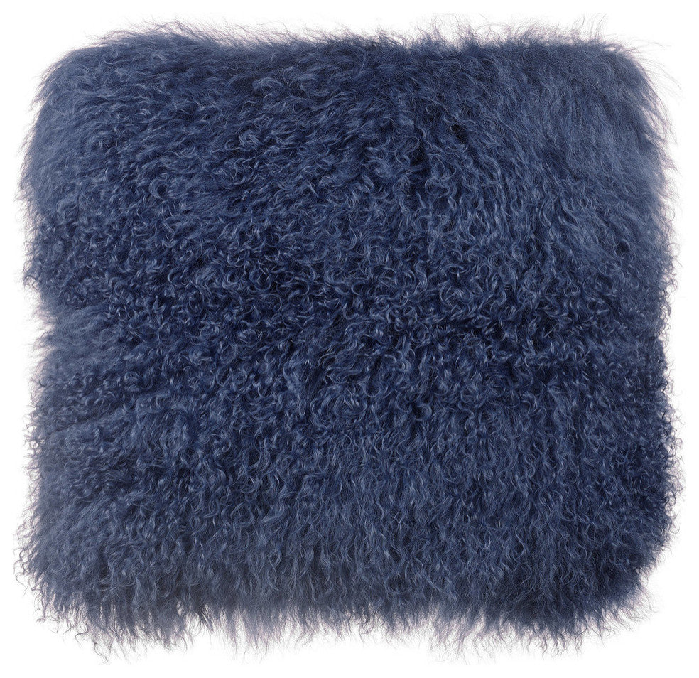 TOV Furniture Tibetan Sheep Large Blue Pillow