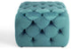 Tufted Accent Chair Ottoman, Square, Velvet, Blue, Modern, Lounge Hospitality