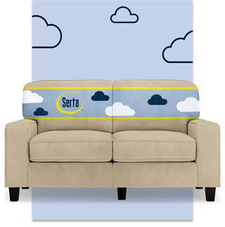 Serta Palisades 61" Track Arm Sofa Loveseat with Removable Covers Sand Beige