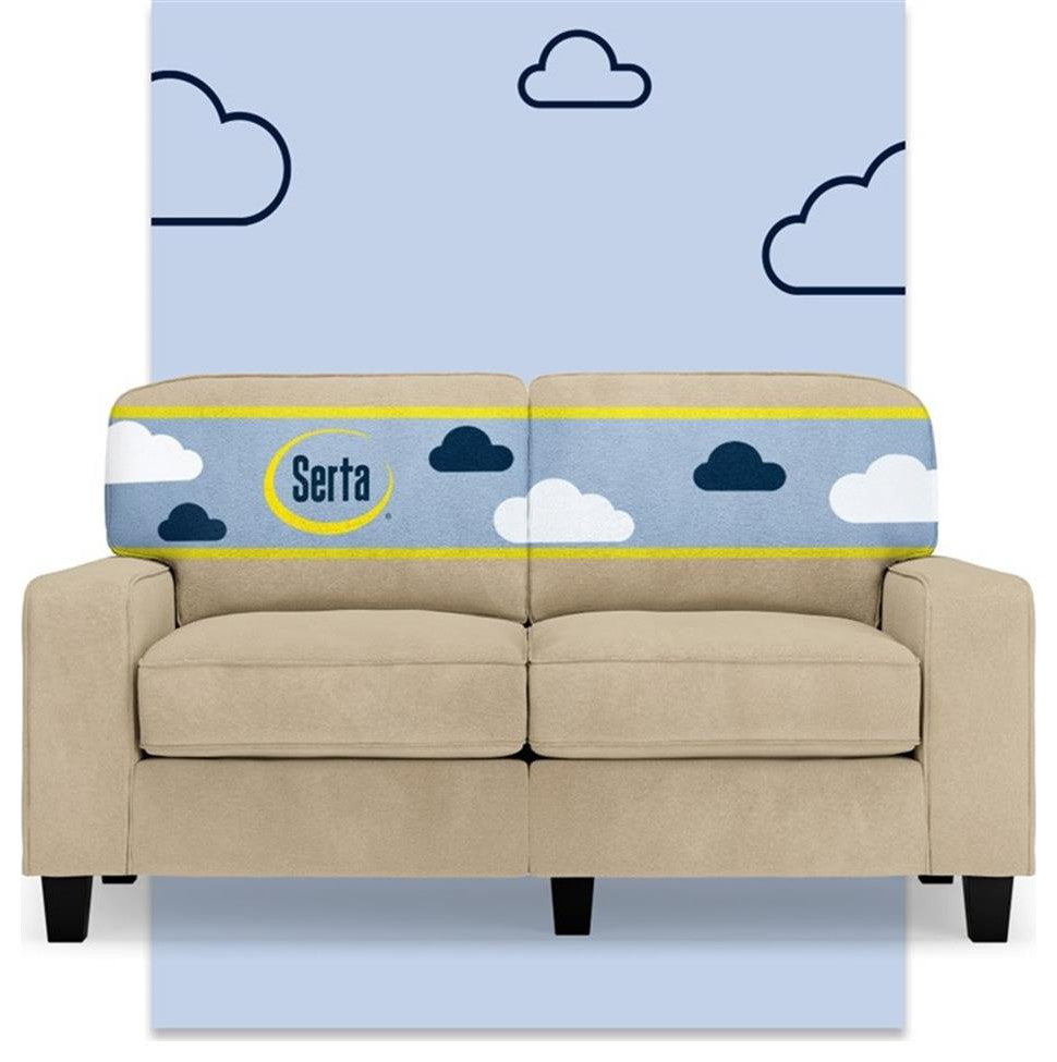 Serta Palisades 61" Track Arm Sofa Loveseat with Removable Covers Sand Beige