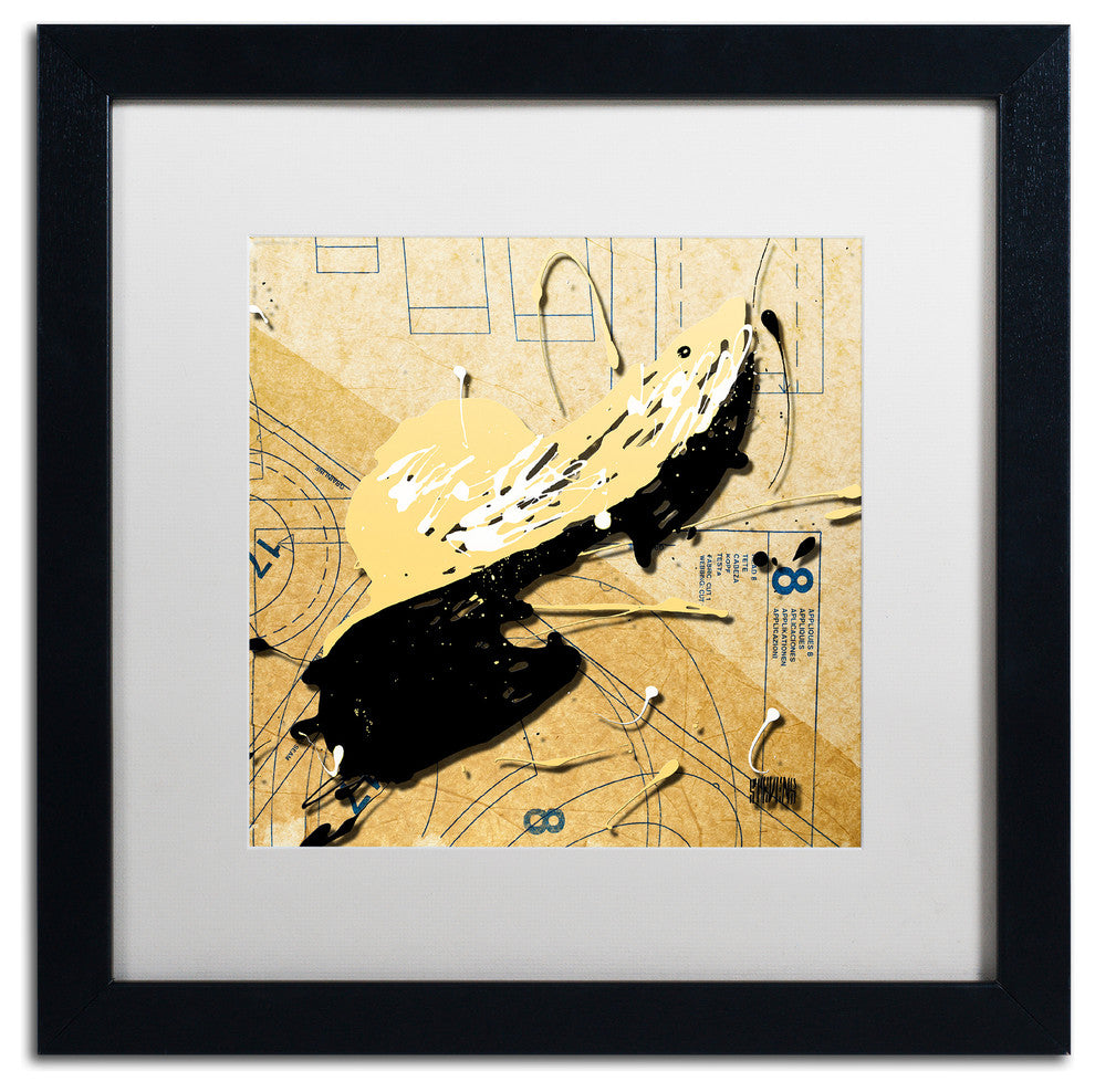 ''Beige Floppy'' Matted Framed Canvas Art by Roderick Stevens