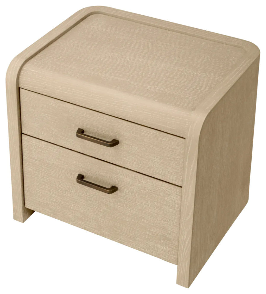 Oak 2-Drawer Nightstand, Eichholtz Joane, Brown
