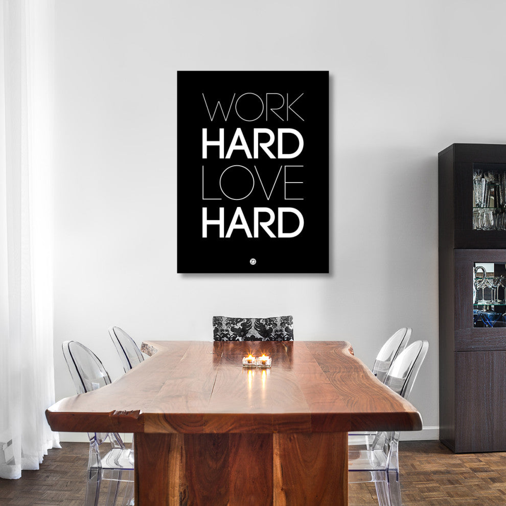 "Work Hard Love Hard Poster Black" Fine Art Print