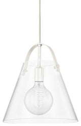 1-Light Incandescent Pendant, Matte White With Clear Glass