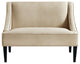 45" Beige and Black Upholstered Linen Bench
