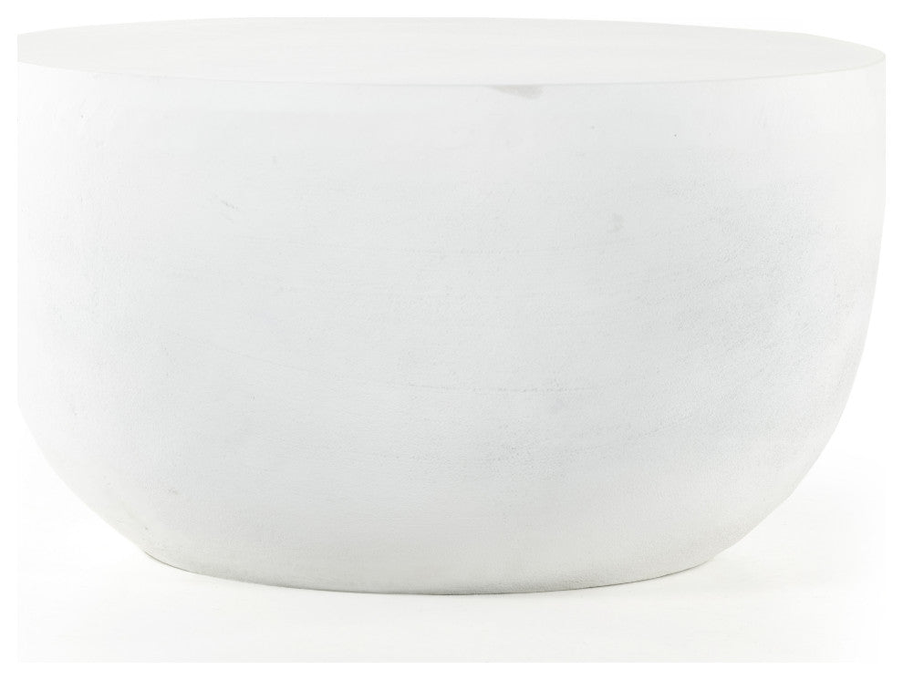 Basil Outdoor End Table-Matte White