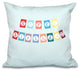 16"x16" Happy Birthday, Word Print Pillow, Aqua