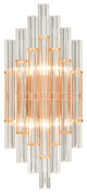 Mid-Century Wall Sconce Lighting Modern Crystal Rod Vanity Light, Brass
