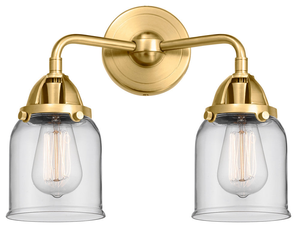 Small Bell Bath Vanity Light, Satin Gold, Clear, Clear
