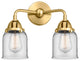 Small Bell Bath Vanity Light, Satin Gold, Clear, Clear