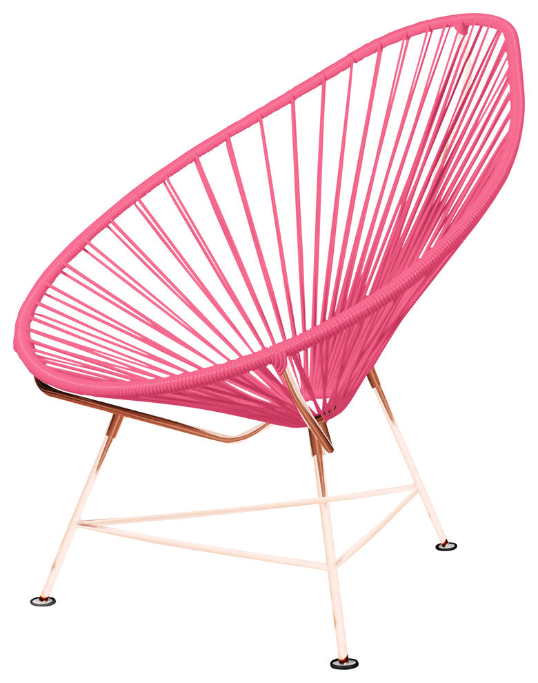Junior Indoor/Outdoor Handmade Acapulco Chair, Pink Weave, Copper Frame