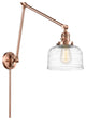 Bell Swing Arm With Switch, Antique Copper, Clear Deco Swirl, Clear Deco Swirl