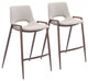 Set of Two Ivory Retro Modern Funk Counter Chairs