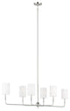 Foxdale Six Light Linear Chandelier, Brushed Nickel
