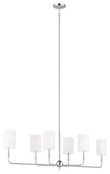 Foxdale Six Light Linear Chandelier, Brushed Nickel