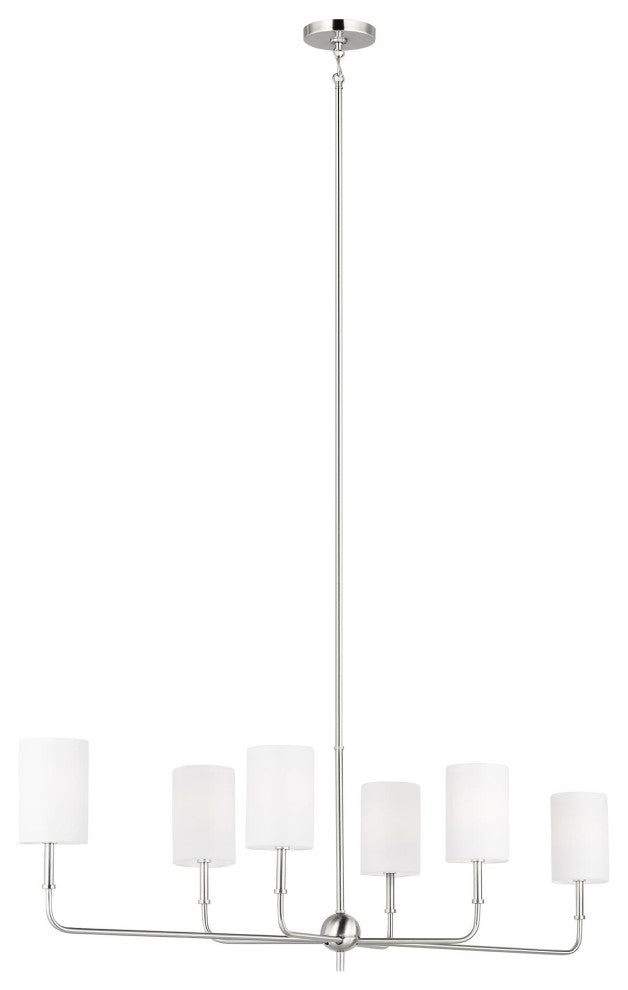Foxdale Six Light Linear Chandelier, Brushed Nickel