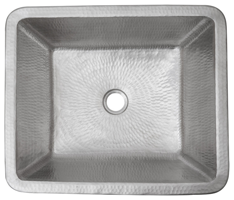 Rectangle Skirted Vessel Hammered Copper Sink in Nickel