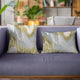 Plutus Velvet Glamour Blue, Citrine, Cream Handmade Luxury Pillow, 20"x26"