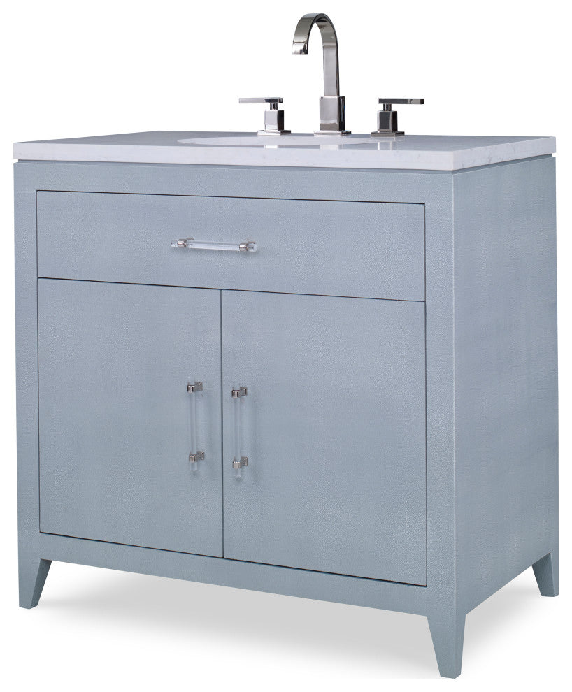 Ambella Home Collection Shagreen Sink Chest, Polar Blue
