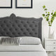 Tufted Headboard, Nailhead, King California, Charcoal Gray, Velvet, Modern