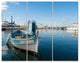 Yachts in Toulon Port France, Boat Triptych Canvas Art Print, 36x28, 3 Panels
